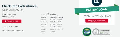 Check Into Cash hours